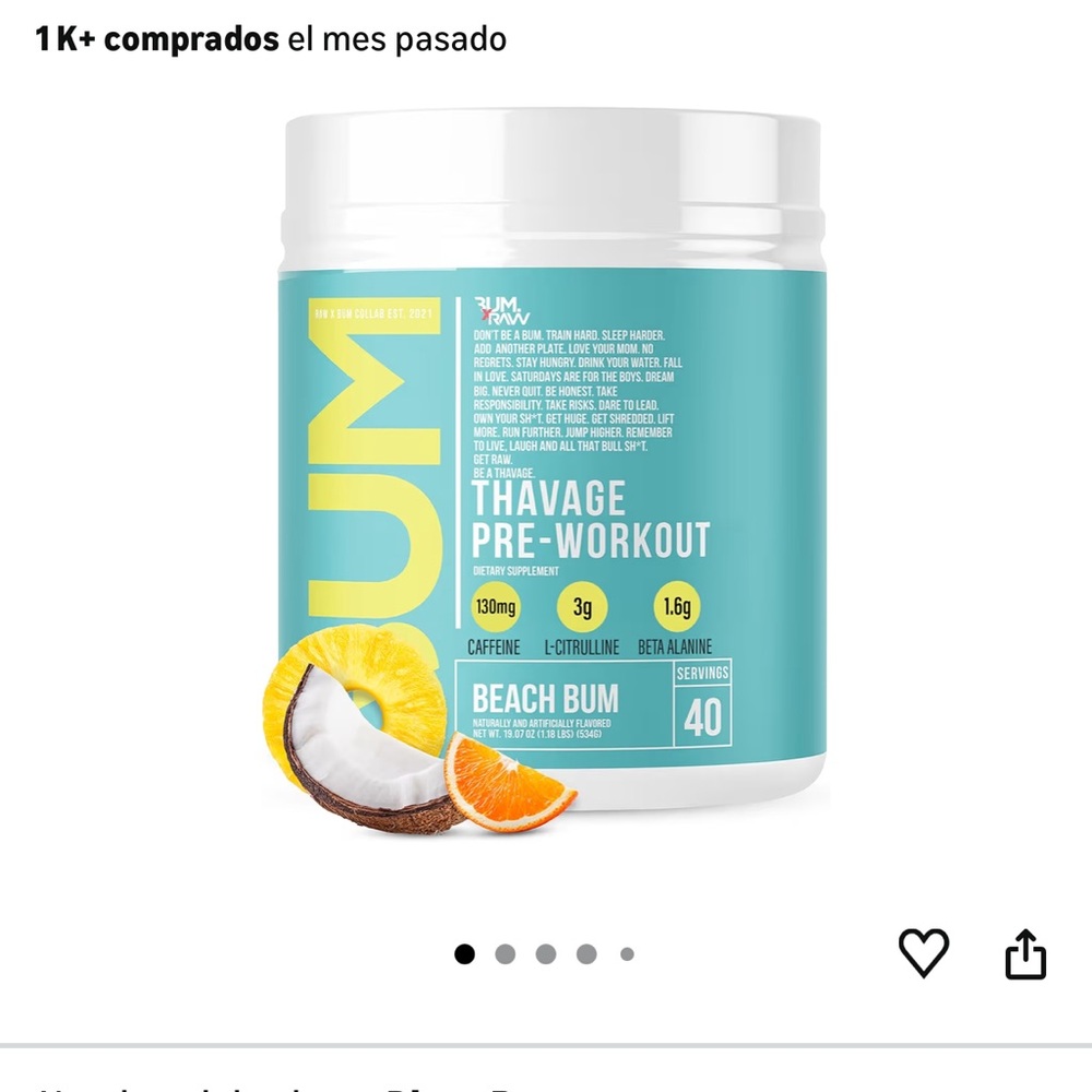 Beach Bum Pre-Workout Supplement - Blue